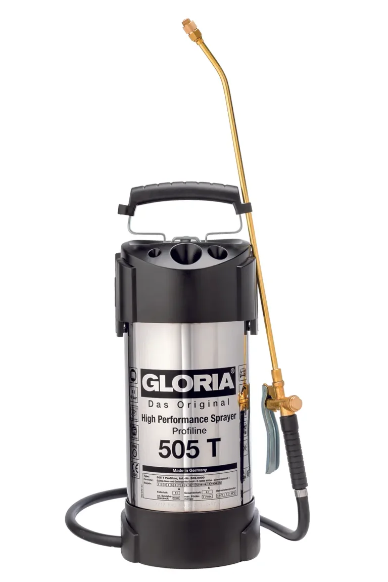 Gloria Hochleistungssprühgerät 505T Profiline – Robustes Edelstahl-Drucksprühgerät für intensive Reinigungsaufgaben.