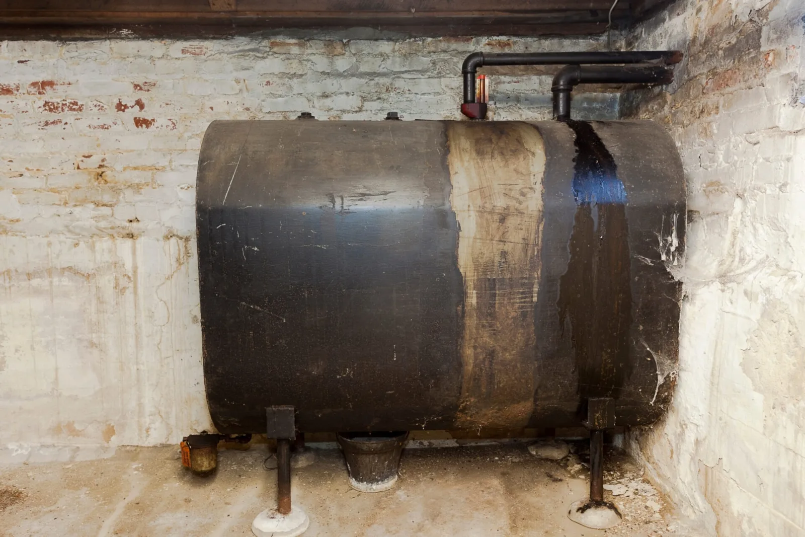Alter, undichter Heizöltank im Keller